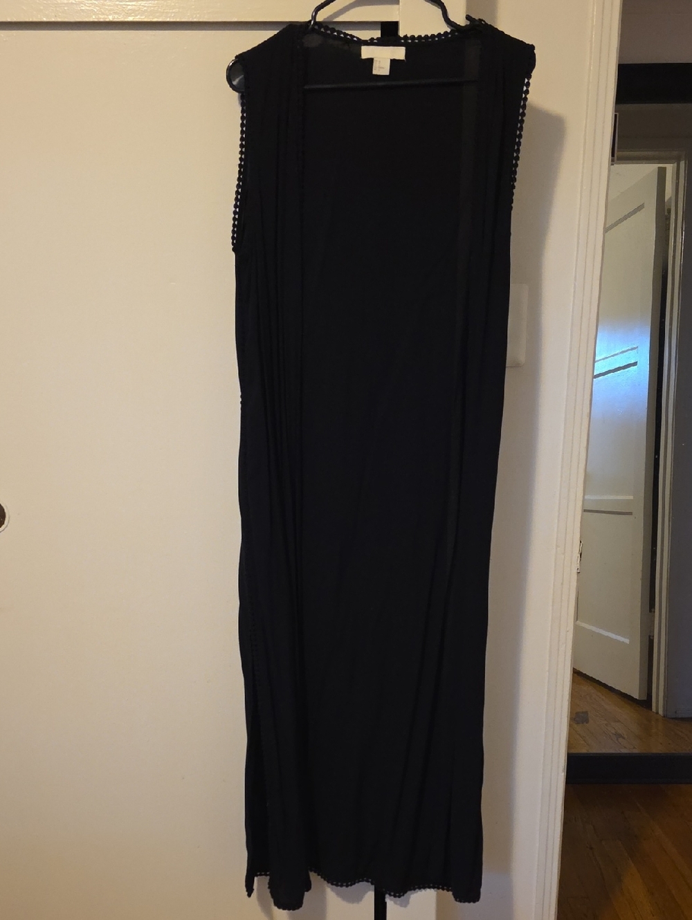 H&M Black Sleeveless Lace-Trim Cover Up